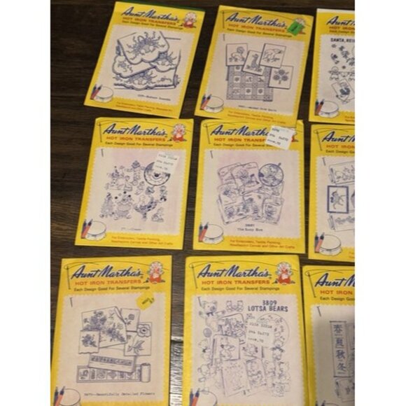 Set Of 11 Unopened New Aunt Martha's Hot Iron Transfer Designs - Picture 3 of 3